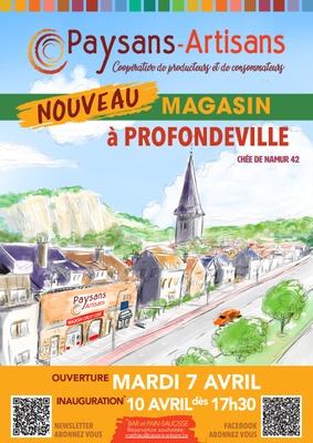Image de l'événement Paysans-Artisans : ouverture d'un nouveau magasin à Profondeville - Profondeville