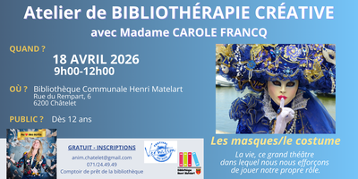 Image de l'événement Atelier de bibliothérapie créative - Châtelet