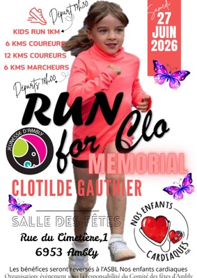 Image de l'événement Run for Clo - Mémorial Clotilde Gauthier - Ambly