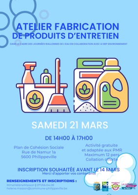 Image de l'événement Atelier fabrication de produits d'entretien - Philippeville