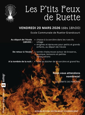 Image de l'événement Ptits Feux de Ruette - 20 mars 2026 - Bleid