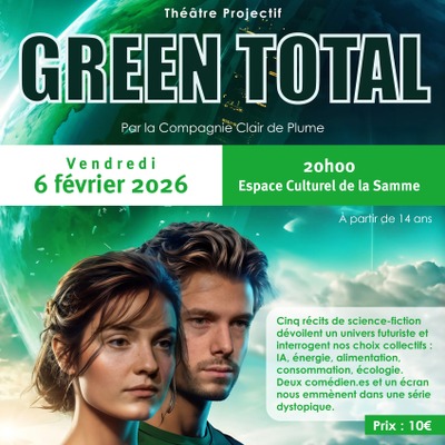 Image de l'événement "Green Total" Théâtre projectif par la compagnie Clair de Plume