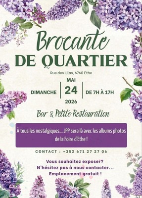 BROCANTE DE QUARTIER (rue des LILAS ) A ETHE.
