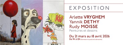 Image de l'événement Exposition : Arlette Vryghem, Yannik Dethy & Rudy Moisse - Wellin