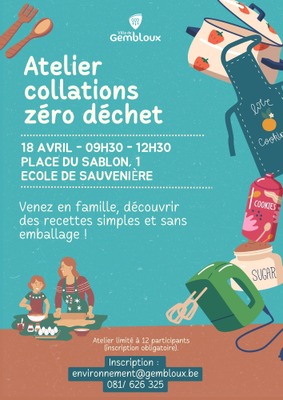 Image de l'événement Atelier cuisine collations zéro déchet - Beuzet