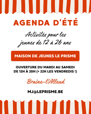 Agenda d'été - Jeunes 12 à 26 ans