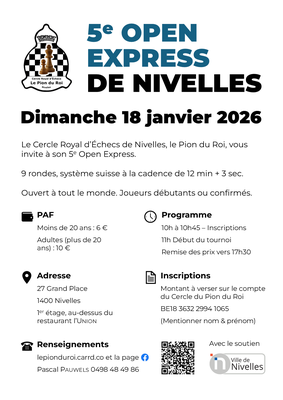 Image de l'événement 5ème Open Express de Nivelles
