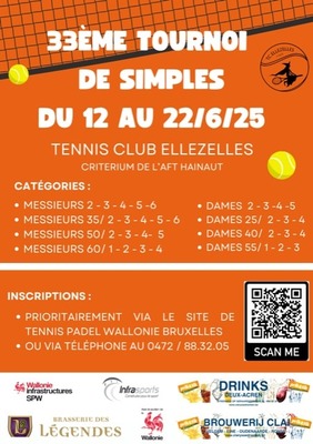 34ème tournoi de simples au TC Ellezelles