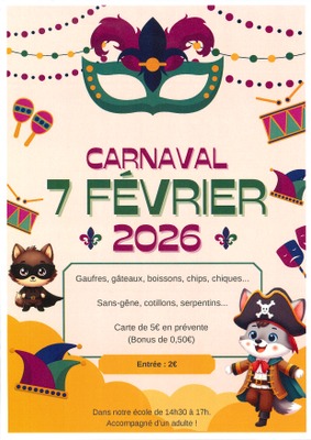 Image de l'événement Après-midi carnaval à l'école Saint-Nicolas