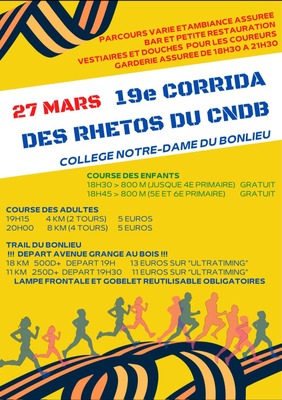 Image de l'événement 19ème corrida des rhétos du CNDB (Virton) - Saint-Mard