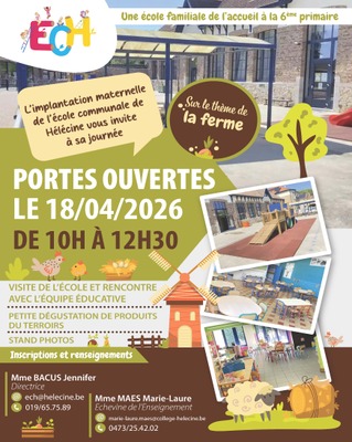 Image de l'événement PORTES OUVERTES – Implantation maternelle de l’école communale de Hélécine - Hélécine