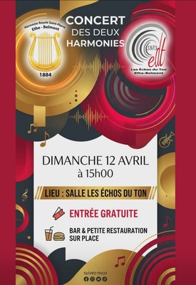 Image de l'événement CONCERT DEUX HARMONIES A ETHE (Echos du Ton) - Bleid