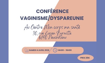 Image de l'événement Conférence vaginisme / dyspareunie - Neufchâteau