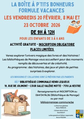Image de l'événement La boîte à p’tits bonheurs - Formule Vacances - Manage