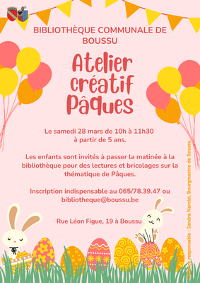 Image de l'événement Atelier créatif Pâques - Boussu