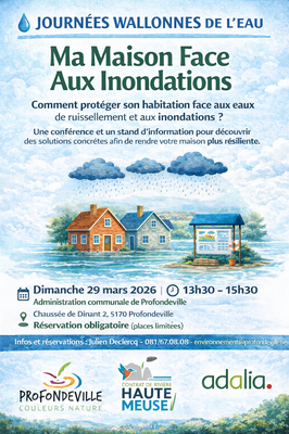 Image de l'événement Journées Wallonnes de l’Eau – Ma maison et mon jardin face aux inondations - Profondeville