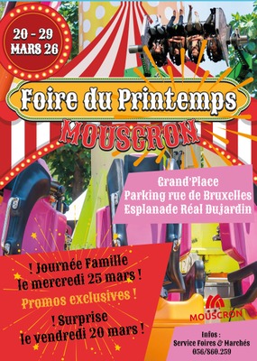 Image de l'événement La Foire du Printemps s’installe à Mouscron du 20 au 29 mars 2026 - Mouscron