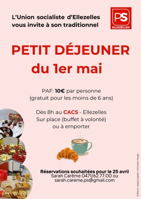 Image de l'événement Petit-Déjeuner 1er mai - Ellezelles