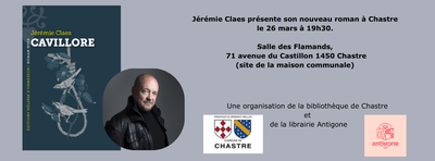 Image de l'événement Jérémie Claes : présentation de son nouveau roman - Chastre