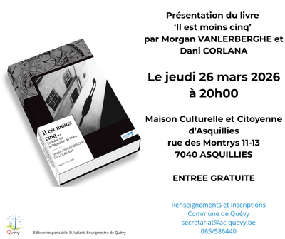 Image de l'événement Présentation du livre « Il est moins cinq » - Asquillies