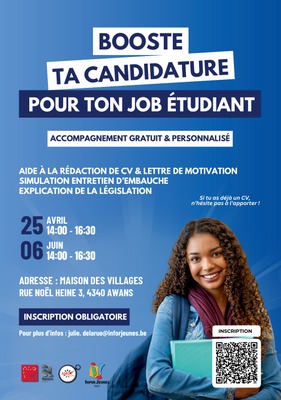 Image de l'événement Booste ta candidature pour ton job étudiant - awans