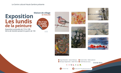 Image de l'événement Exposition des Lundis de la Peinture à la maison de village de Thuillies - Thuin