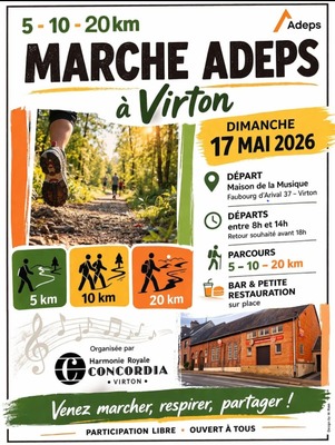 Image de l'événement MARCHE ADEPS A VIRTON (de 8 à 14h). - Bleid