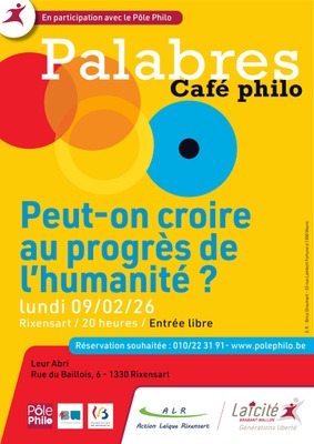 Image de l'événement Café-philo - "Peut-on croire au progrès de l'humanité?"