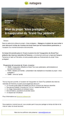 Inauguration du Grand tour pédestre des réserves naturelles de Famenne