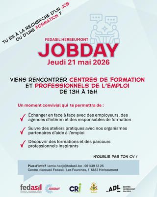 Le centre Fedasil d’Herbeumont organise son Jobday le jeudi 21 mai 2026