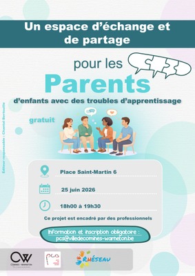 Espace d'échange et de partage pour les parents d'enfants avec des troubles d'apprentissage