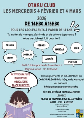 Image de l'événement Otaku Club - Mangas, animés et culture japonaise