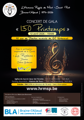 Image de l'événement L'Harmonie Royale de Mont-Saint-Pont fête ses "150 Printemps" - Braine-L'alleud
