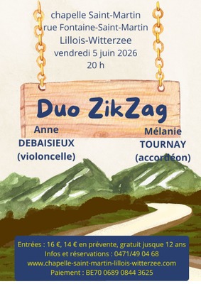Le Duo ZIK ZAG  à la Chapelle Saint-Martin de Lillois-Witterzée