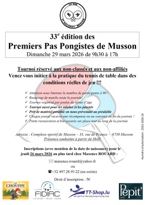 Image de l'événement Premiers pas pongistes de Musson - Musson